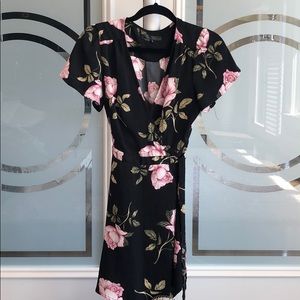 Floral mini wrap dress